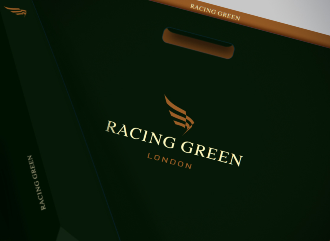 Racing Green carrier bag design