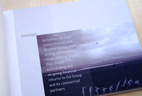 Brochure design example page - Mission